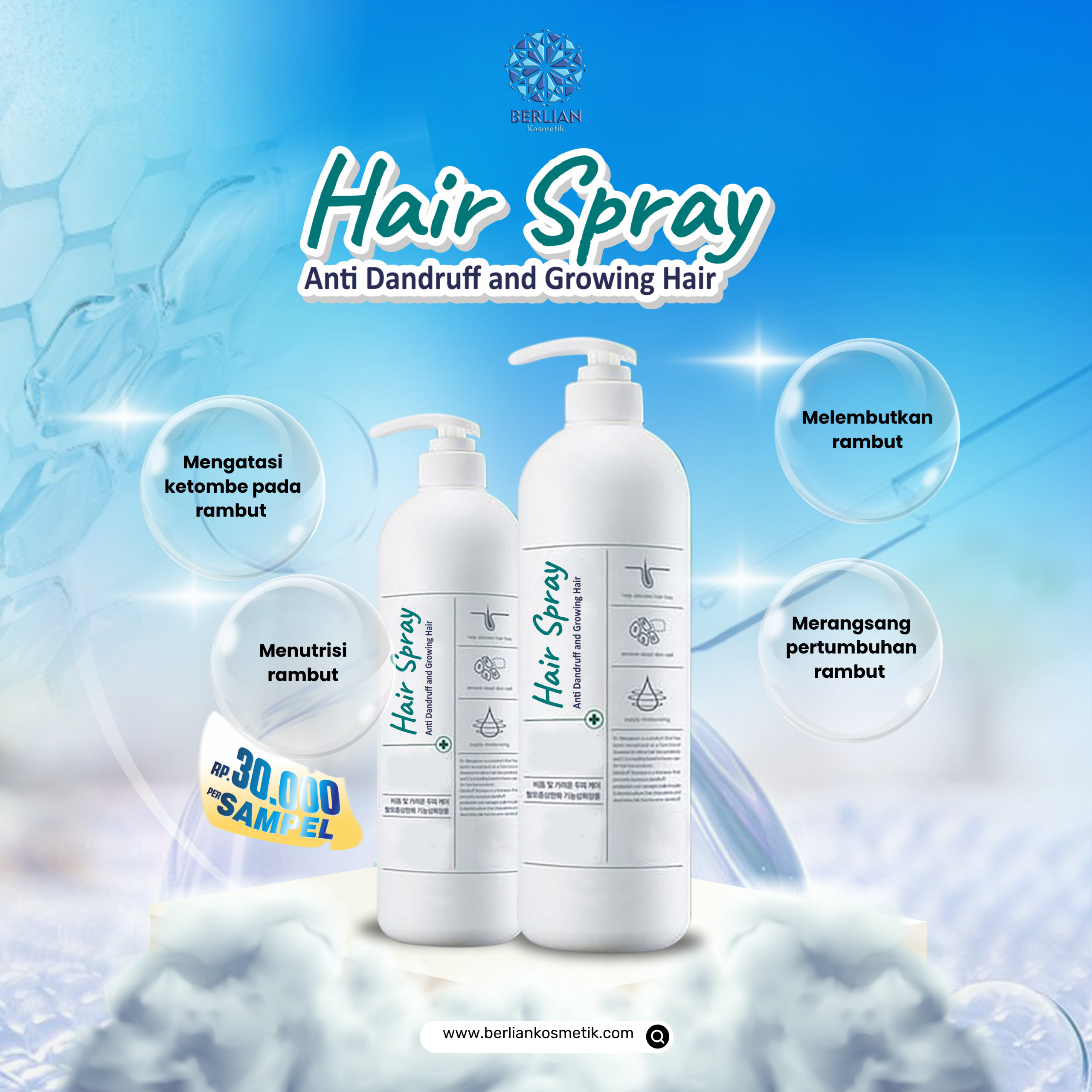 Hair Spray Anti Dandruff and Growing Hair
